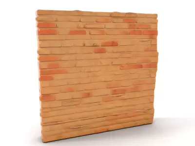 Rustic Brick Wall model pack Low-poly 3D model