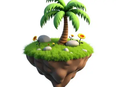 Paradise Mini Island 3D Model Low-poly 3D model