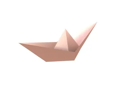 Paper Boat v1 016 Low-poly 3D model