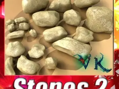 Model Stones 02 High resolution textures 3D model