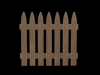 Wooden Fence Low-poly 3D model order