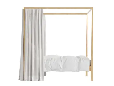Keaton Four Poster Bed 3D model