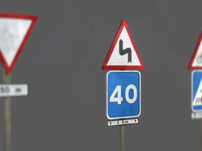 TRAFFIC SIGNALS Low-poly 3D model