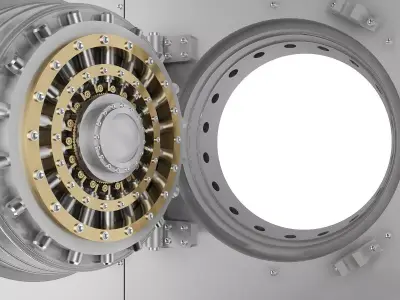 Bank Vault Door Low-poly 3D model