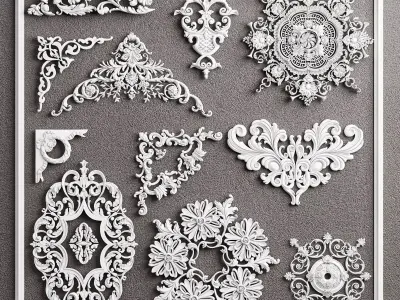 Baroque Engraving Ornament Collection Vol-4 - 3ds Max  Corona 3D model