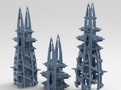 Planet side corporation delta plaza towers 3D model