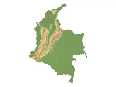 Colombia Terrain 3D Map  3D model