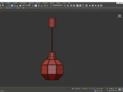 Set of Three Iron and Clear Glass Light Pedant Low-poly 3D model