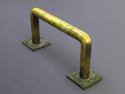 Japanese Urban Props Pack Mossy Low Poly Style Low-poly 3D model
