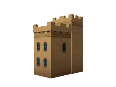 Middle Eastern Style Building - PBR Game Ready Low-poly 3D model