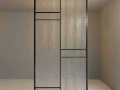 Glass partition door 60 Low-poly 3D model