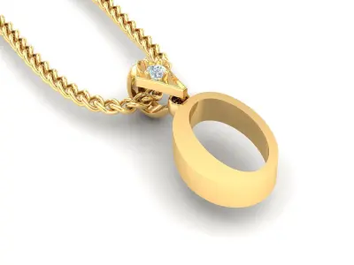 Light Gold Fancy Font Pendant O 3D print model