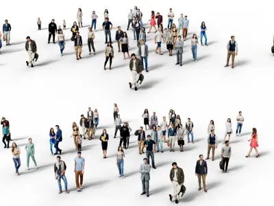 Low Poly People - 42 Pieces Low-poly 3D model