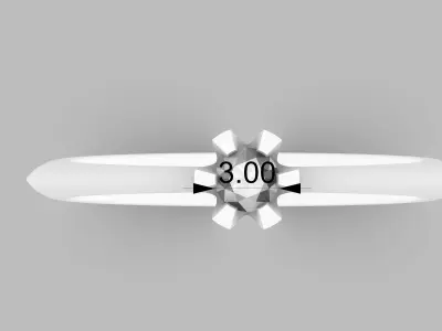 Classic 6 Prong Solitaire Ring 3D print model