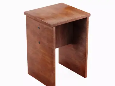 Wooden Stool 05 Low-poly 3D model