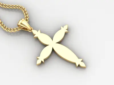 Light Gold 18K Cross Pendant 1CP062 3D print model