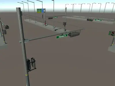 Low Poly Traffic Lights  Low-poly 3D model