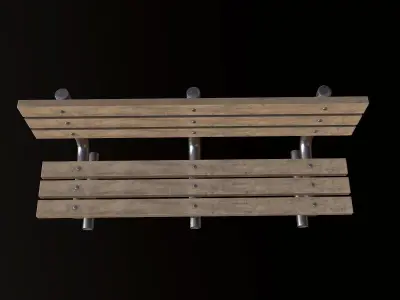 City Park Bench - PBR Game Ready Low-poly 3D model