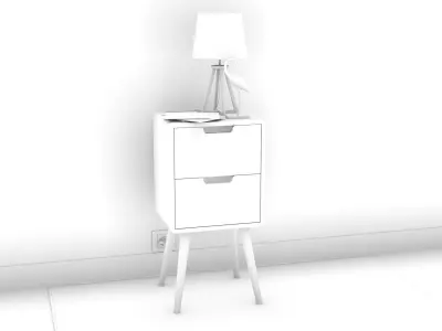 Bedside Table - Set Decoration Bedroom 04 3D model