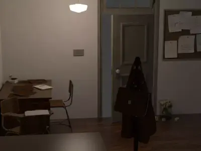 high poly office with all objects 3d models Free low-poly 3D model