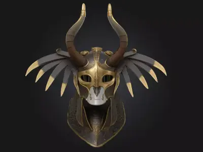 The Horned Sentinel  Silent Watcher of War and Wilderness 3D model