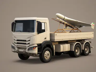 Military Transport Truck with Drone Launcher Shahed 136 