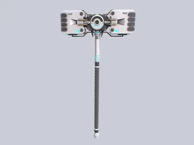 Scifi hammer Low-poly 3D model