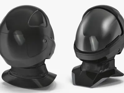Sci-Fi Space Helmet Black 3D model