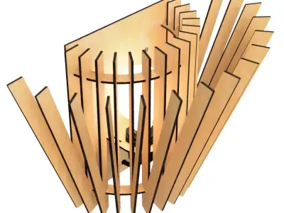 WALL LIGHT STL AND DXF FILES 4 3D print model