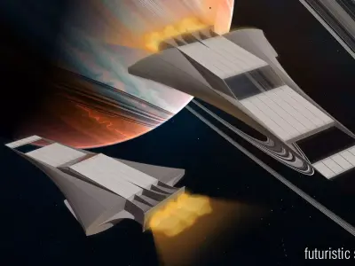 Futuristic Spacecraft Low-poly 3D model