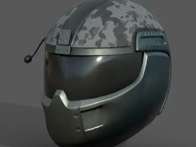 Helmet scifi protection space millitary fantasy futuristic  Low-poly 3D model
