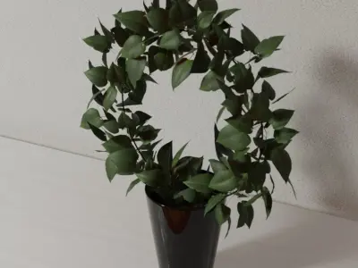 Circle shaped Pot plant Low-poly 3D model