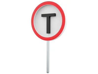 3d  no through road sign  cartoon icon 3D model