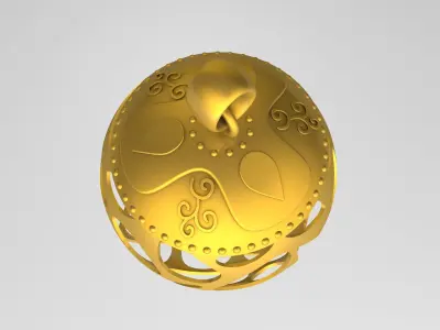 Gold Pendant Spherical 3D model