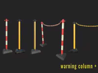 Warning column  Low-poly 3D model