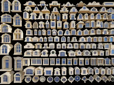 European-style dormer window combination 3D model
