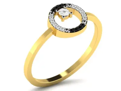 Light Weight Yellow Gold Diamond Ring DR-5852 3D print model
