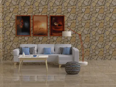 Living Room Low-poly 3D model