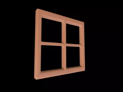 Simple Stylized Square Window Frame 3D model