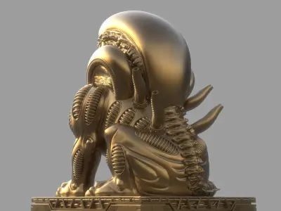 Cyberpunk lion  Alien - shaped Lion Anomalous Lion Alien 3D model