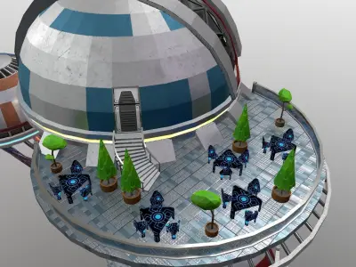 Cyberpunk City - Building 53 Low-poly 3D model