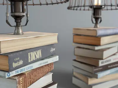 Lamp from books 3D model
