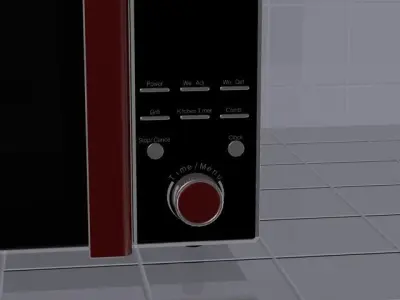 Microwave oven in kitchen 3D model