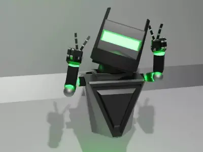 Male Robot Low-poly 3D model