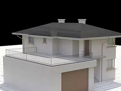 highly detailed and textured single-family house 3 3D model