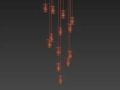 BETTINO chandelier made of metal and glass 3D model