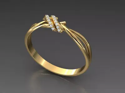 Overhand knot Ring 3D print model