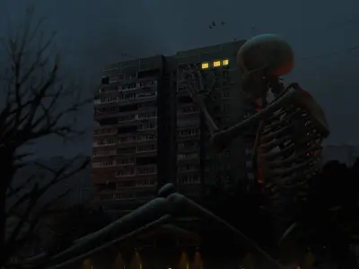 Old Soviet Panel Residential Building 3D model