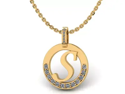 S Letter Pendant  3D print model