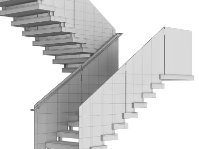 Modern stairs 9 3D model